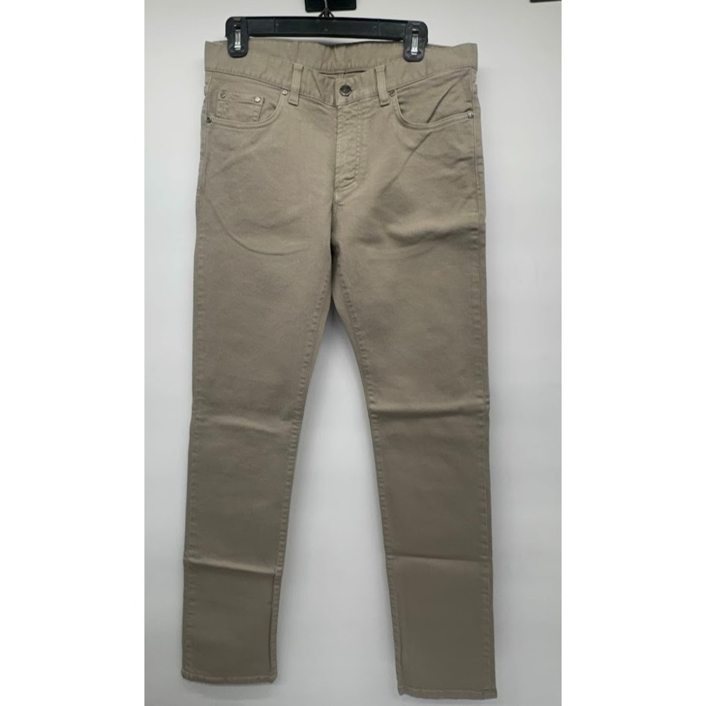 Versace Collection Beige Slim Pants IT32 US32‎ Medusa Leather Patch Luxury